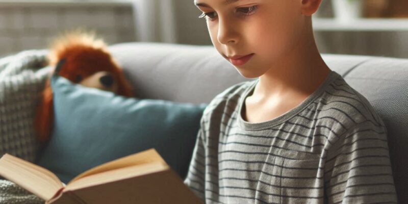 Niño leyendo historias verídicas